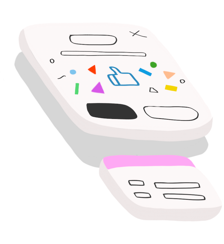 An artist's illustration of a feedback popup used in the Pasela web application.